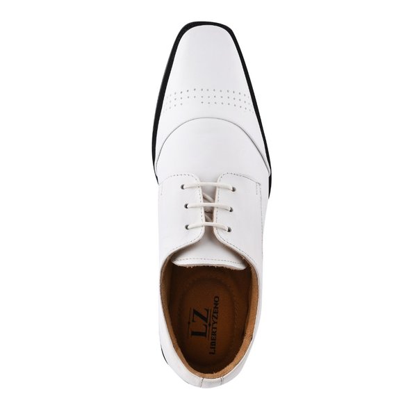 LIBERTYZENO White Leather Oxford Style Dress Shoes main image 6